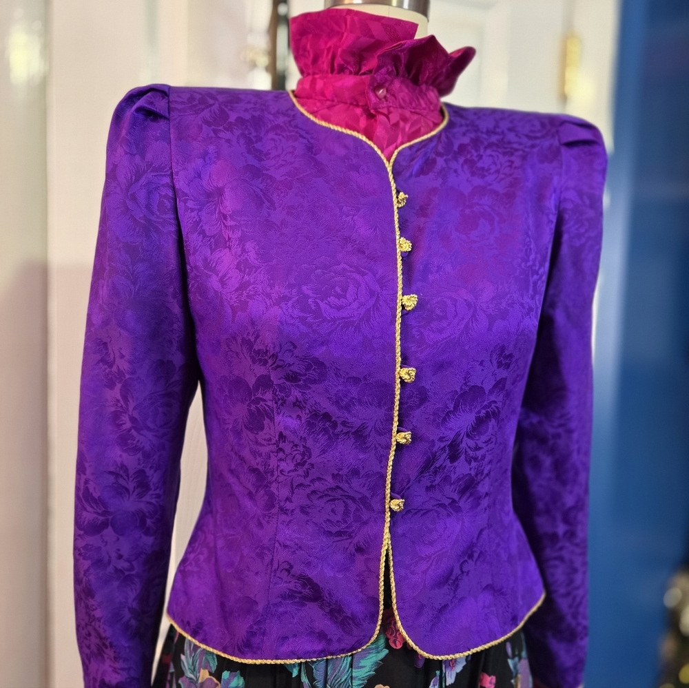 Maggy London Vibrant Purple Floral Blazer